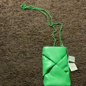 lime green , small crossbody purse